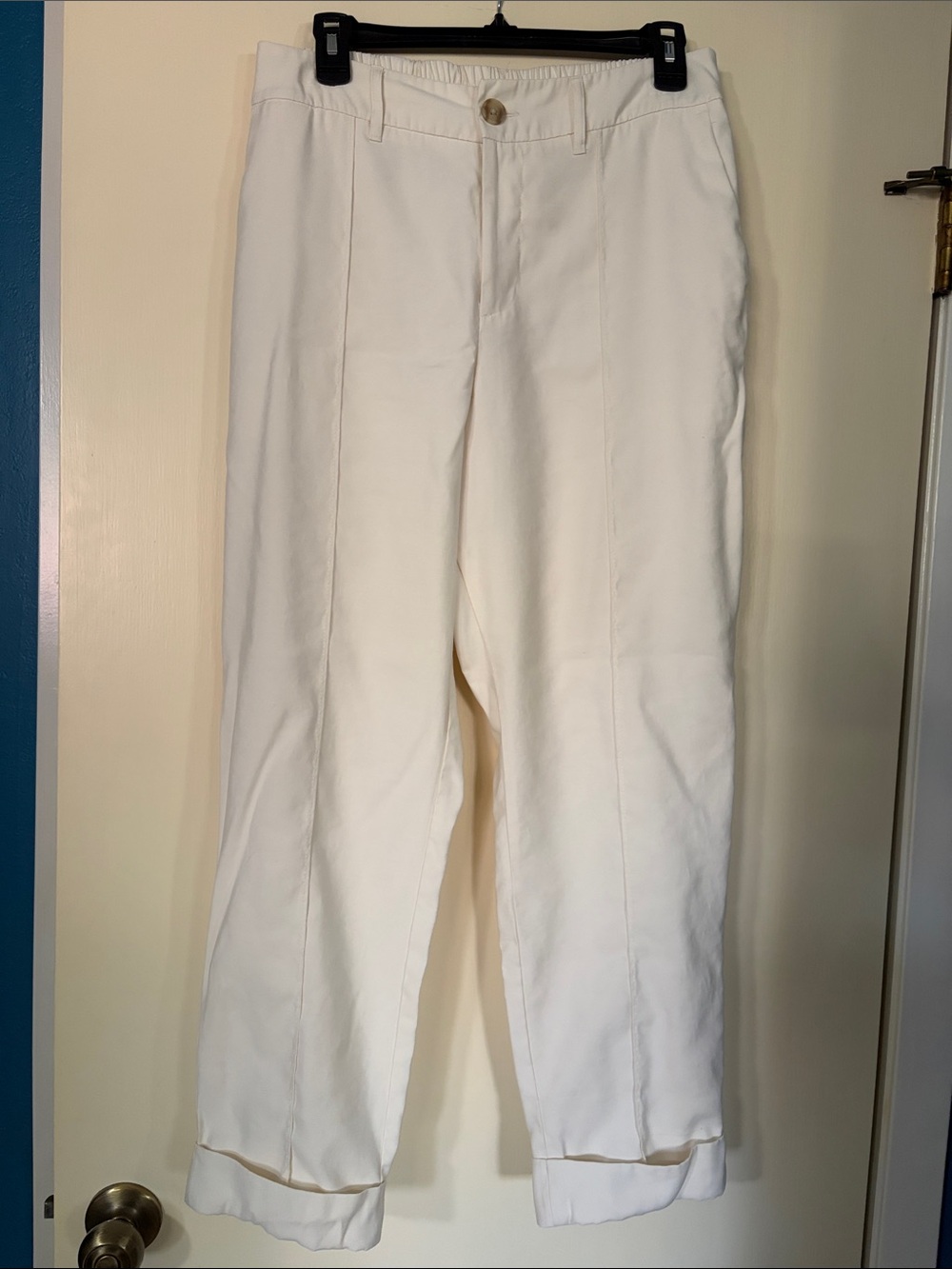 a new day Women's cream colored Straight-Leg Trousers